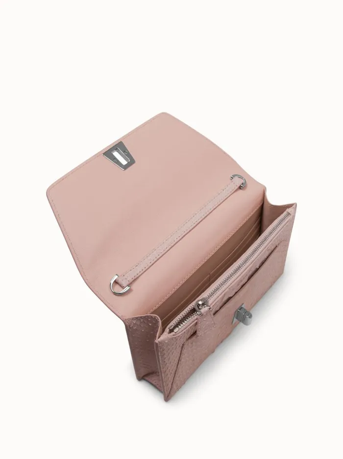 Envelope In Python Nubuck Leather Pale Rose Women Akris Mini Bags