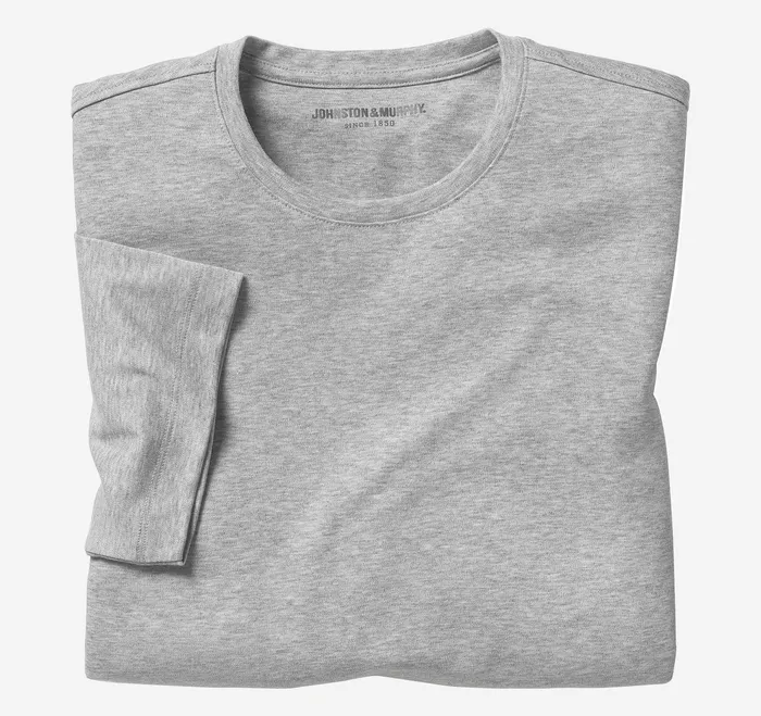 Essential Tee Heather Gray Apparel Johnston and Murphy Men