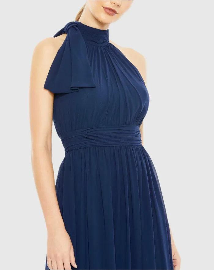 Evening Gowns High Neck Chiffon Gown Powder Blue Mac Duggal Women