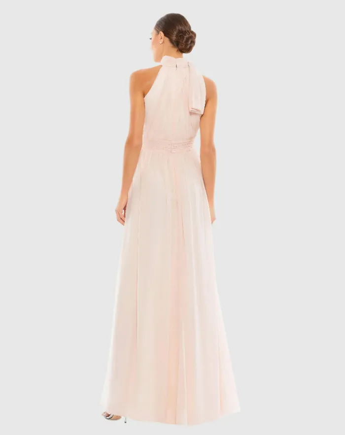 Evening Gowns High Neck Chiffon Gown Powder Blue Mac Duggal Women