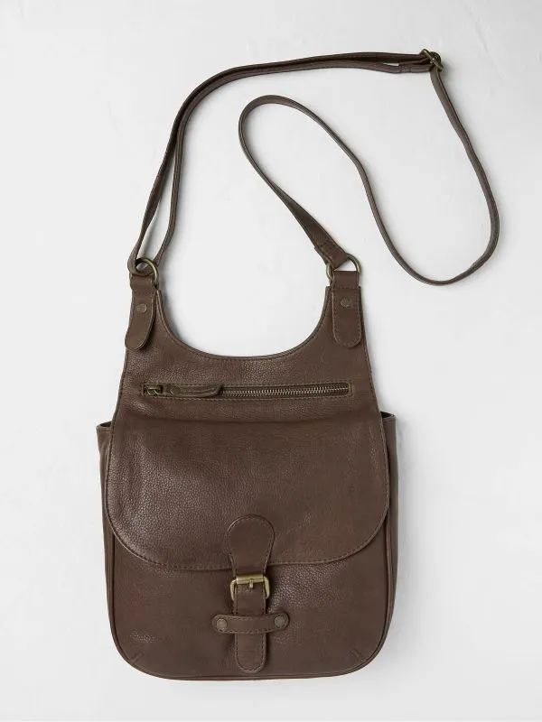 Fat Face Bags and Purses Women Anna Brown Oiled Leather Crossbody Bag