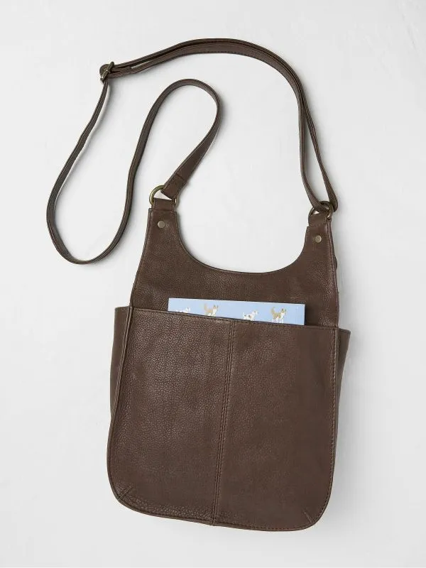 Fat Face Bags and Purses Women Anna Brown Oiled Leather Crossbody Bag