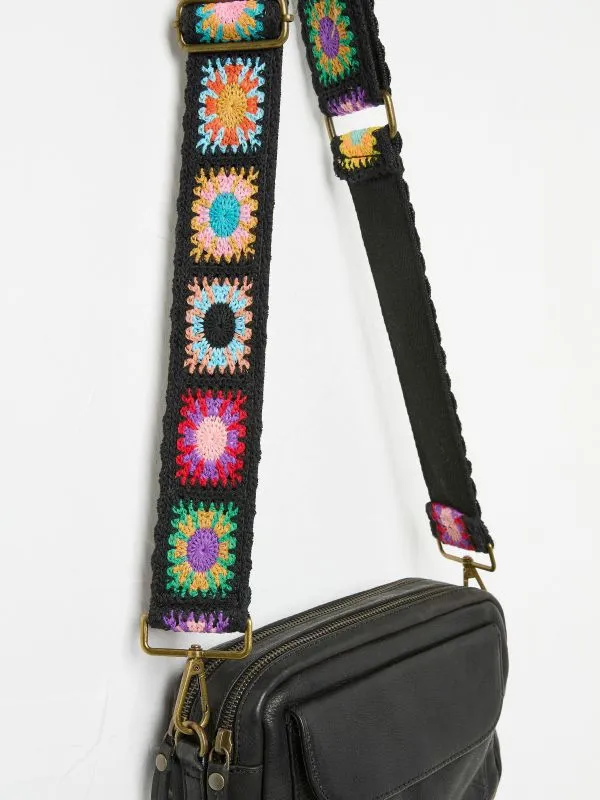 Fat Face Bags and Purses Women Black Crochet Bag Strap
