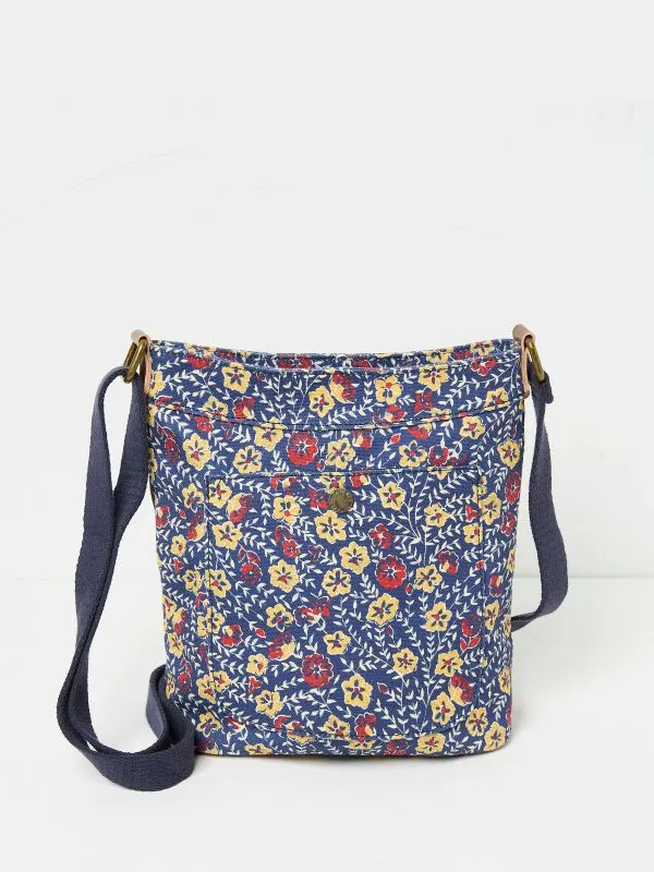 Fat Face Bags and Purses Women Navy Blue Mini Canvas CrossBody Bag