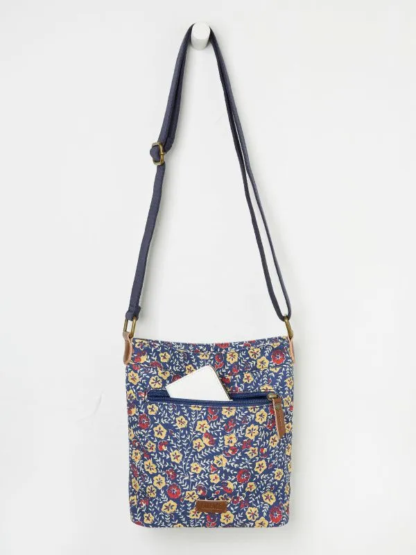 Fat Face Bags and Purses Women Navy Blue Mini Canvas CrossBody Bag
