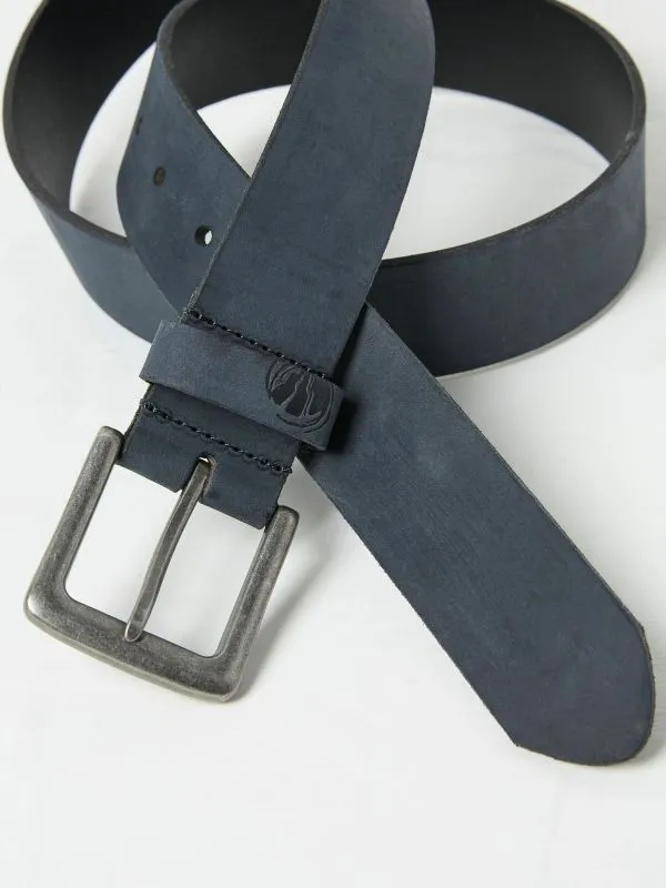 Fat Face Belts Men Blue Nubuck Leather Belt