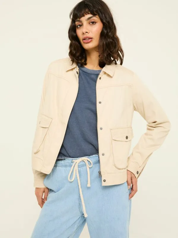 Fat Face Coats and Jackets Women Sienna Light Stone Cropped Jacket