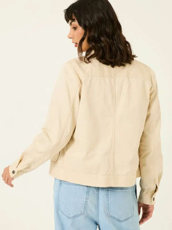 Fat Face Coats and Jackets Women Sienna Light Stone Cropped Jacket