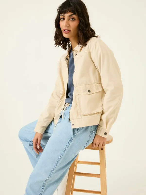 Fat Face Coats and Jackets Women Sienna Light Stone Cropped Jacket
