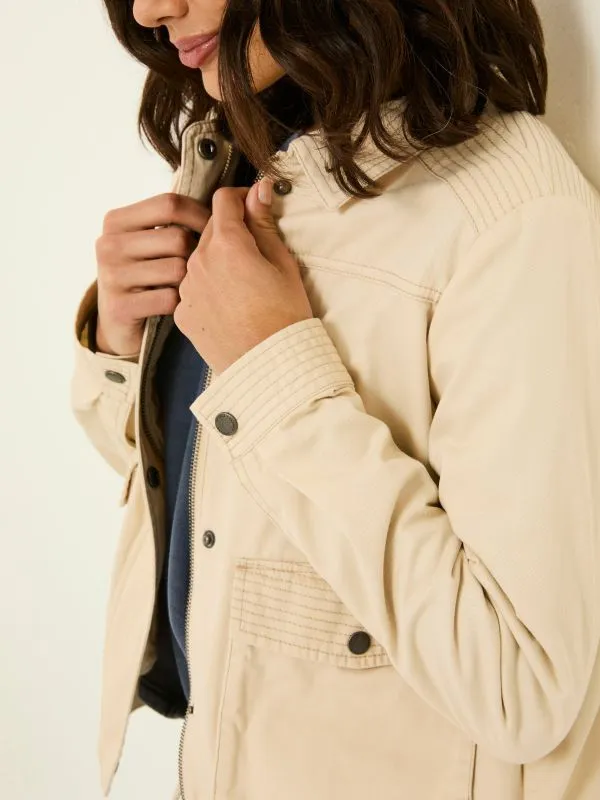Fat Face Coats and Jackets Women Sienna Light Stone Cropped Jacket