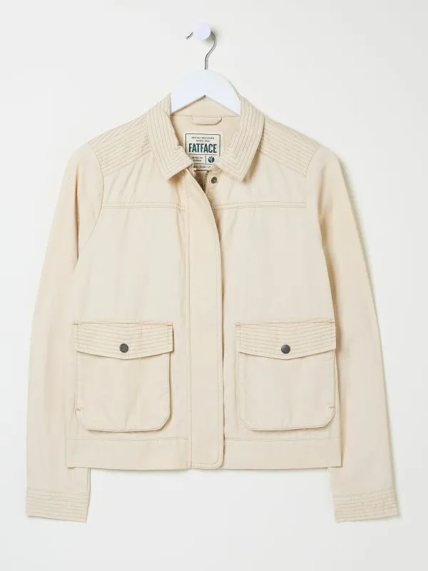 Fat Face Coats and Jackets Women Sienna Light Stone Cropped Jacket