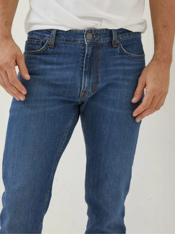 Fat Face Denim Dressing Men Blue Slim Mid Wash Jeans
