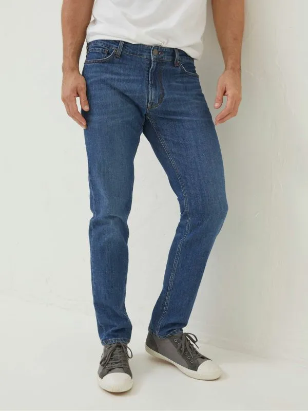 Fat Face Denim Dressing Men Blue Slim Mid Wash Jeans