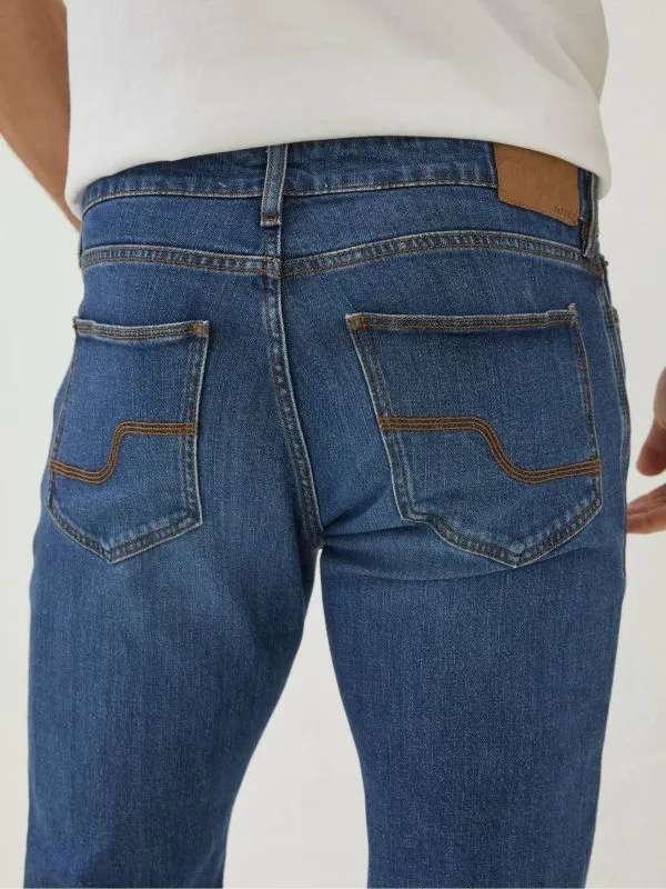Fat Face Denim Dressing Men Blue Slim Mid Wash Jeans