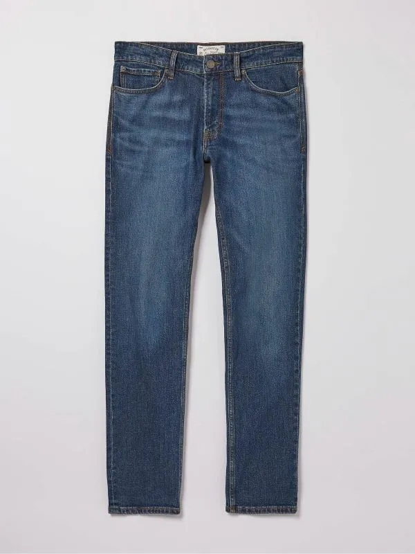 Fat Face Denim Dressing Men Blue Slim Mid Wash Jeans