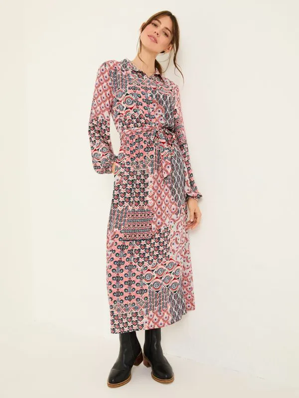 Fat Face Dresses Women Pink Geo Scheana Midi Dress
