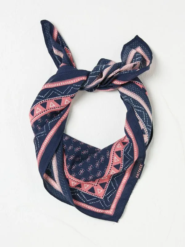 Fat Face Hair Accessories Women Navy Dobby Square Scarf