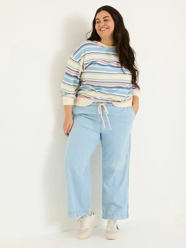 Fat Face Jeans Women Ashby Light Blue Denim Straight Leg 100 Cotton Drawstring Jeans Fat Face Jeans Women Ashby Light Blue Denim Straight Leg 100 Cotton Drawstring Jeans