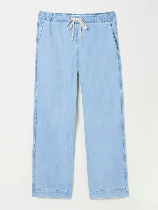 Fat Face Jeans Women Ashby Light Blue Denim Straight Leg 100 Cotton Drawstring Jeans Fat Face Jeans Women Ashby Light Blue Denim Straight Leg 100 Cotton Drawstring Jeans