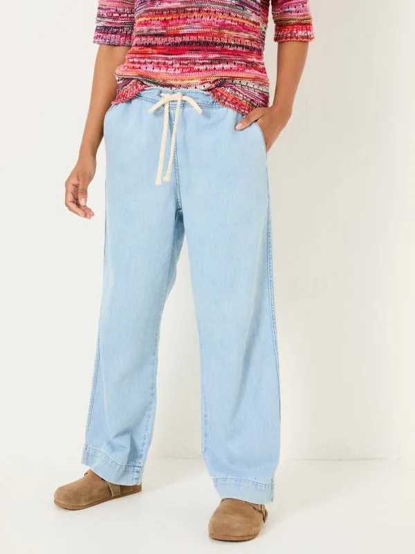Fat Face Jeans Women Ashby Light Blue Denim Straight Leg 100 Cotton Drawstring Jeans Fat Face Jeans Women Ashby Light Blue Denim Straight Leg 100 Cotton Drawstring Jeans