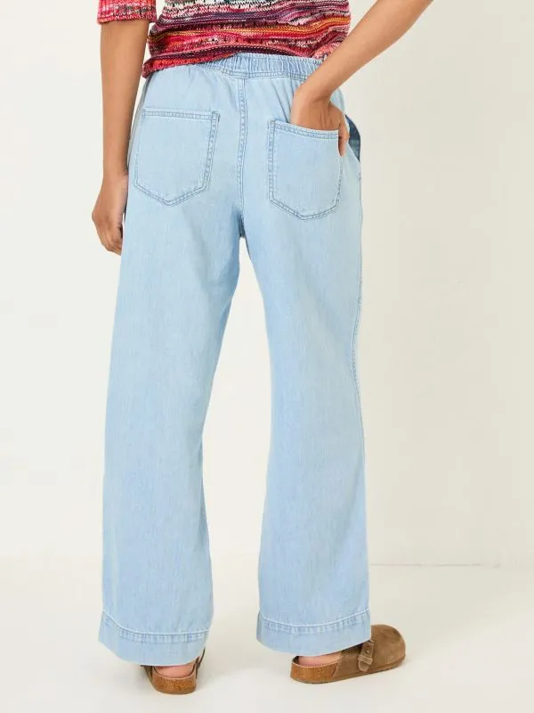 Fat Face Jeans Women Ashby Light Blue Denim Straight Leg 100 Cotton Drawstring Jeans Fat Face Jeans Women Ashby Light Blue Denim Straight Leg 100 Cotton Drawstring Jeans
