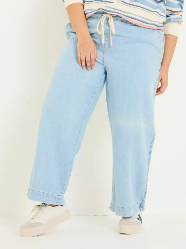 Fat Face Jeans Women Ashby Light Blue Denim Straight Leg 100 Cotton Drawstring Jeans Fat Face Jeans Women Ashby Light Blue Denim Straight Leg 100 Cotton Drawstring Jeans