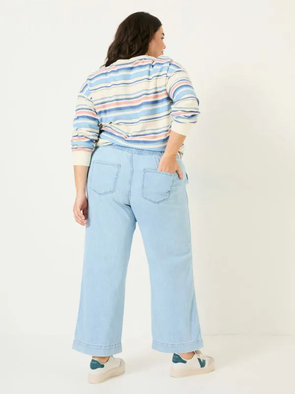 Fat Face Jeans Women Ashby Light Blue Denim Straight Leg 100 Cotton Drawstring Jeans Fat Face Jeans Women Ashby Light Blue Denim Straight Leg 100 Cotton Drawstring Jeans