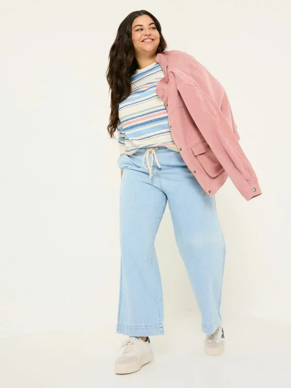 Fat Face Jeans Women Ashby Light Blue Denim Straight Leg 100 Cotton Drawstring Jeans Fat Face Jeans Women Ashby Light Blue Denim Straight Leg 100 Cotton Drawstring Jeans