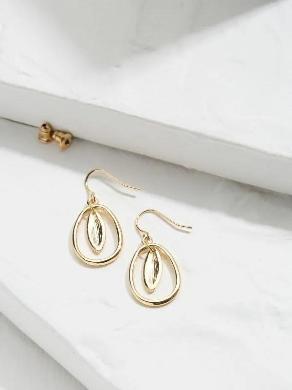 Fat Face Jewellery Women Gold Tone Pendant Drop Earrings