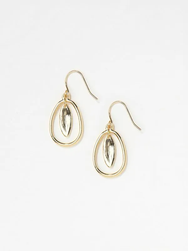 Fat Face Jewellery Women Gold Tone Pendant Drop Earrings