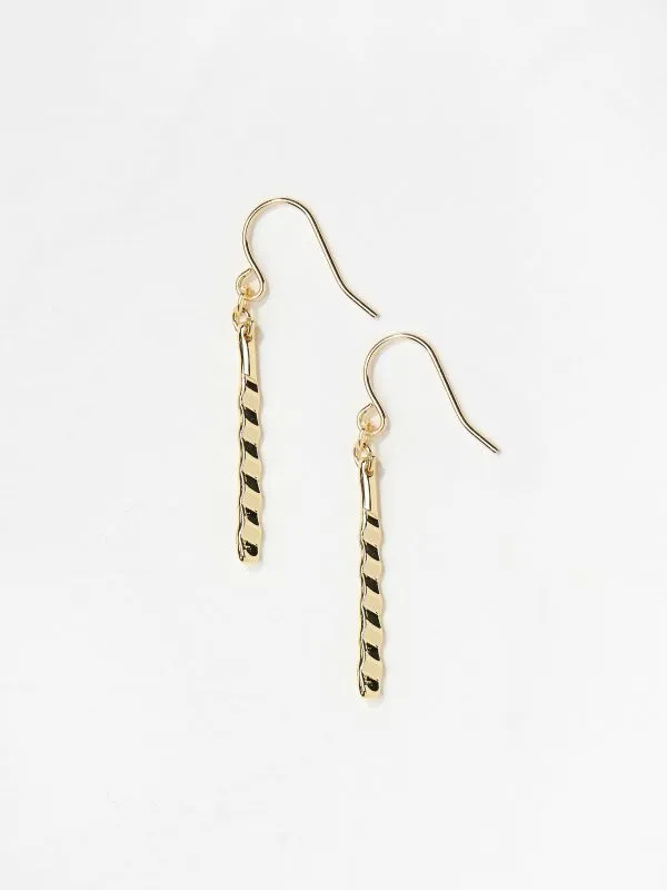 Fat Face Jewellery Women Gold Tone Twist Bar Drop Earrings