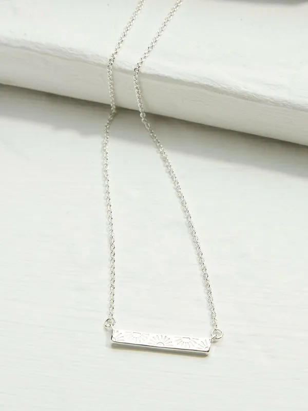 Fat Face Jewellery Women Silver Tone Flower Engraved Necklace