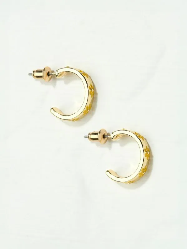 Fat Face Jewellery Women Yellow Enamel Daisy Stud Earrings