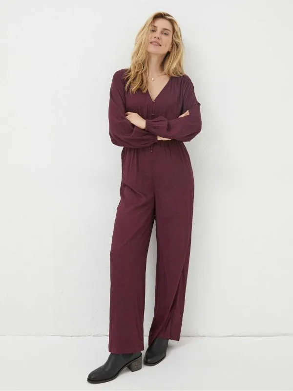 Fat Face Jumpsuits and Playsuits Women Purple Avery Wide Leg Jumpsuit
