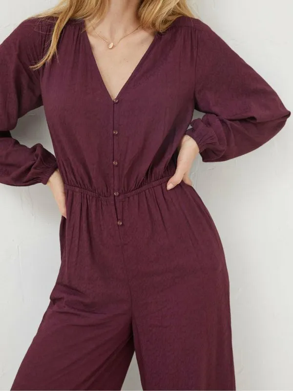 Fat Face Jumpsuits and Playsuits Women Purple Avery Wide Leg Jumpsuit