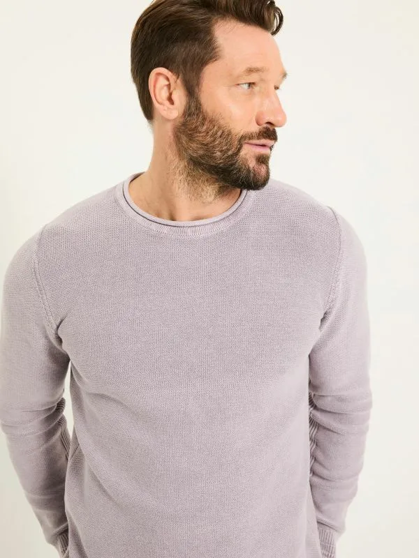 Fat Face Knitwear Men Lilac Purple Berwick Laundered Crew Neck Jumper
