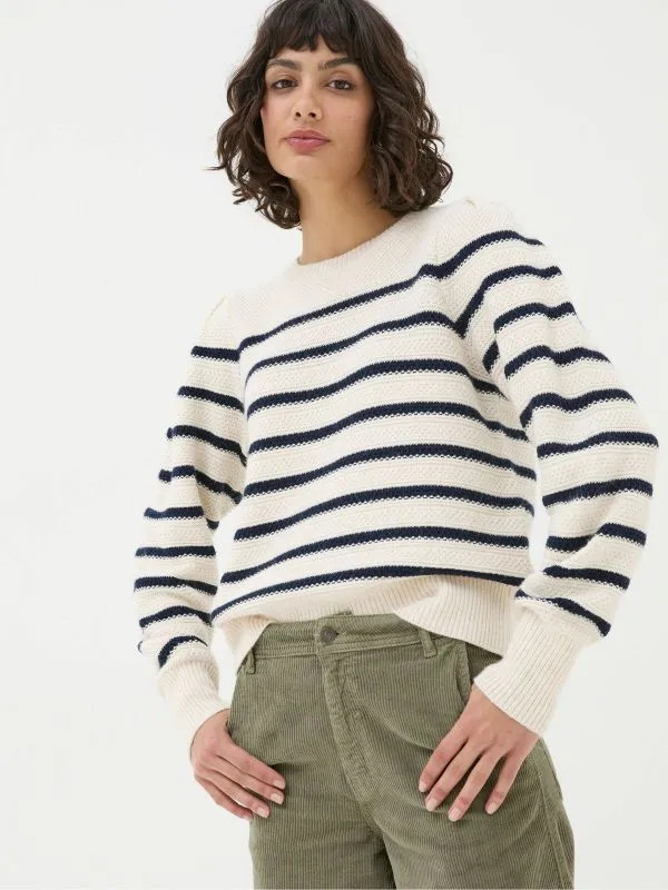 Fat Face Knitwear Women Eliana Cream Stripe Jumper