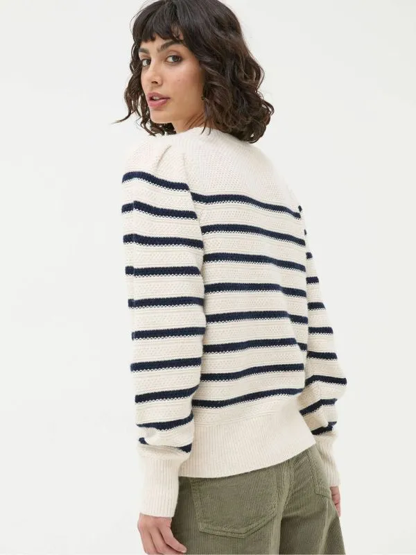 Fat Face Knitwear Women Eliana Cream Stripe Jumper