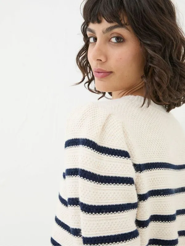 Fat Face Knitwear Women Eliana Cream Stripe Jumper