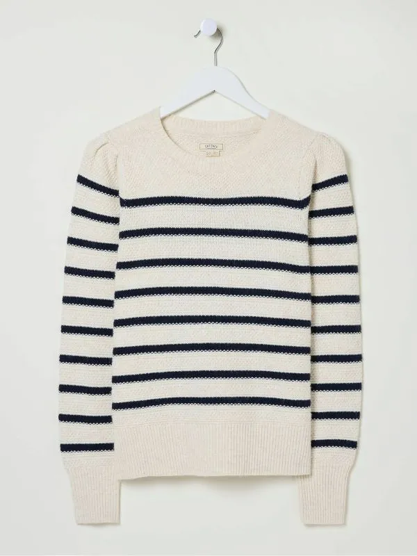 Fat Face Knitwear Women Eliana Cream Stripe Jumper