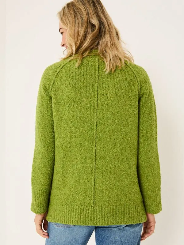 Fat Face Knitwear Women Green Bonnie Boucle VNeck Jumper