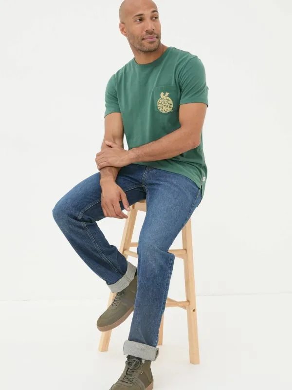 Fat Face Loungewear Men Dark Green All Good In The Pud 100 Cotton TShirt