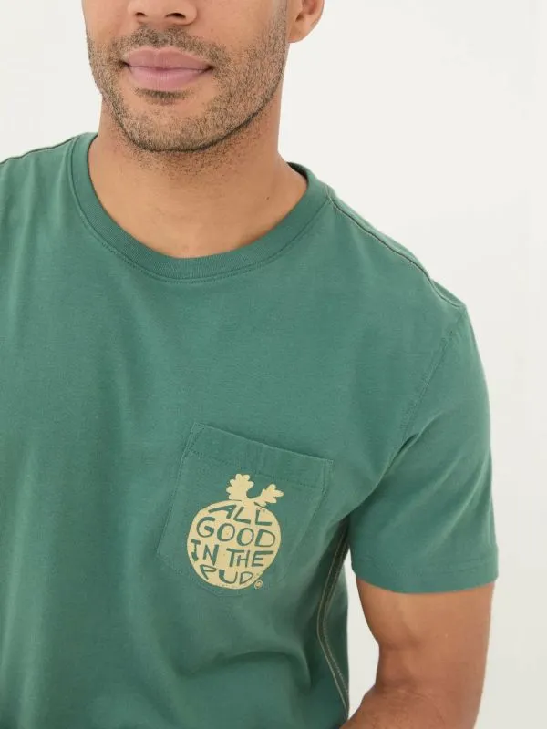 Fat Face Loungewear Men Dark Green All Good In The Pud 100 Cotton TShirt
