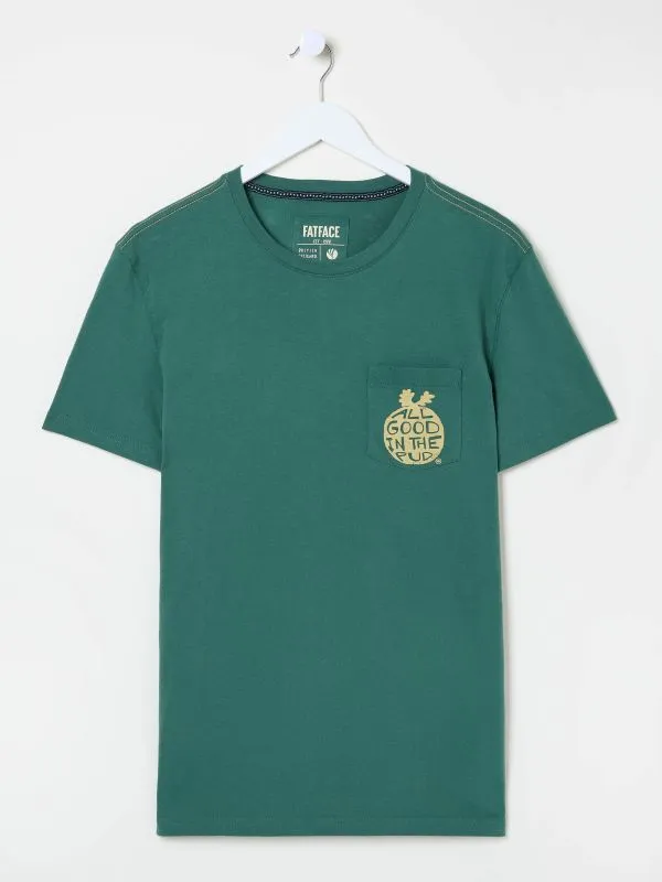 Fat Face Loungewear Men Dark Green All Good In The Pud 100 Cotton TShirt