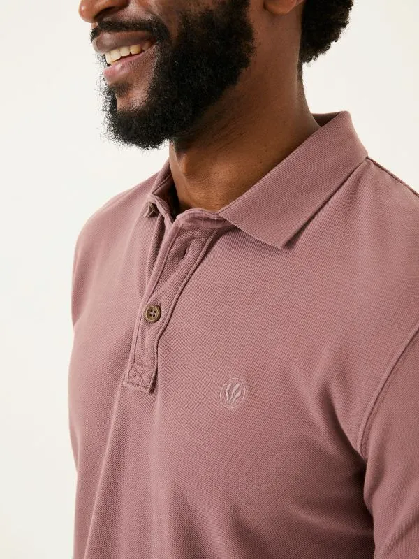 Fat Face Polo Shirts Men Purple Pique Polo