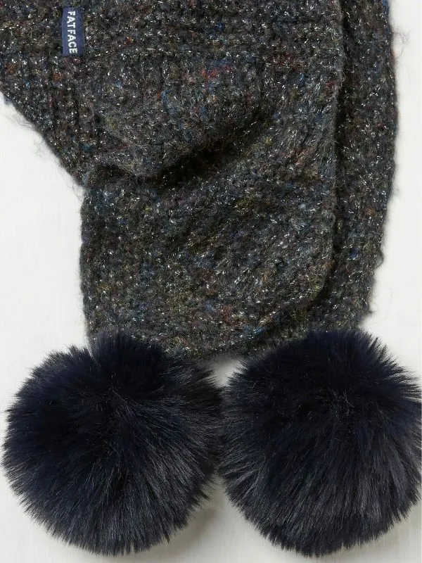 Fat Face Scarves Women Black Sparkle Scarf