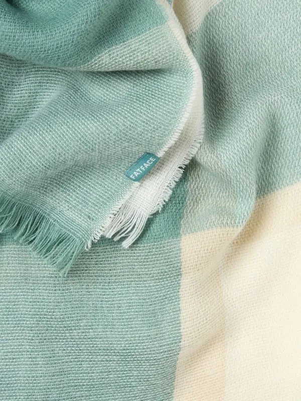 Fat Face Scarves Women Green Haze Check Scarf