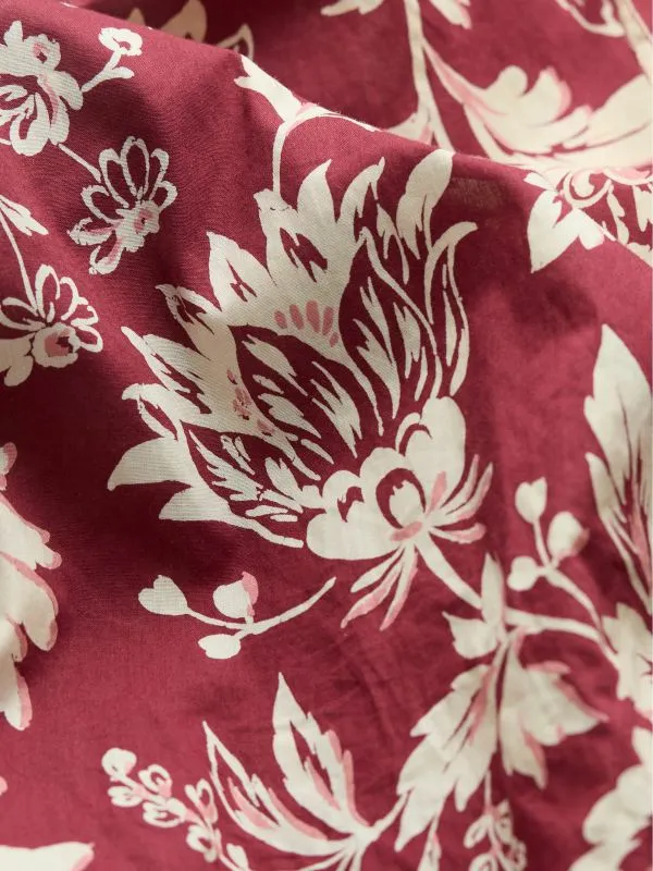 Fat Face Shirts and Blouses Women Burgundy Red 100 Cotton Sandy Blouse