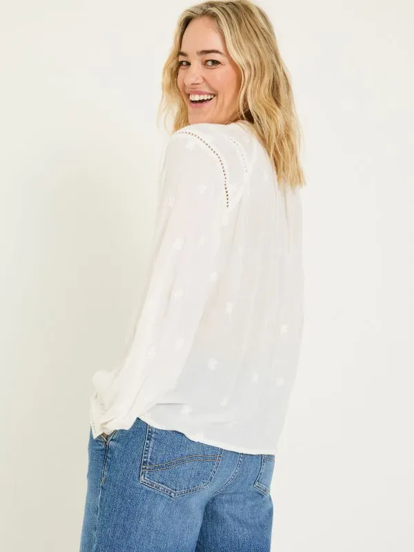 Fat Face Shirts and Blouses Women Ivory Orla Embroidered Blouse