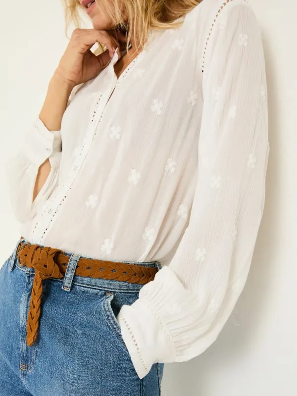 Fat Face Shirts and Blouses Women Ivory Orla Embroidered Blouse